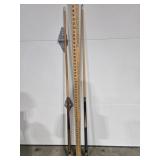 Pool cues, black one is 19oz.