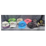 Vtg Ball Caps & Faux Racoon Hat (real tail):