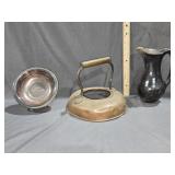 Oldsmobile Silver Bowl, Black Pottry Pitcher and
