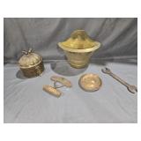 Brass Trinket Box, Penny Dish, Wall Pocket,