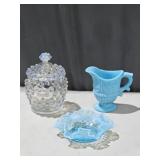 Candy Dishes: Iridescent Hobnail Lidded,