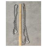 2 Different Size Chains both with 2 Hooks on each