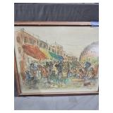 Market Place -Istanbul framed Print