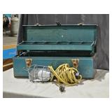 Metal toolbox and drop light