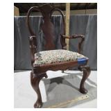 Wooden Child chair w fabric seat