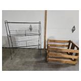 Wooden crate & metal rack