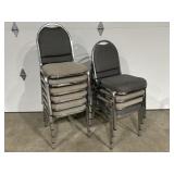 (13)Metal stackable chairs (All need work, Rips,