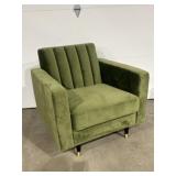 Mid century modern green velvet chair