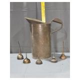 Brass Pitcher and Smaller Antique Oil Cans