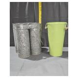 Metal Green Bucket, Galvanized Caddy to Hold