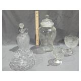 Decanter 9" tall, Apothecary Jar, 2 piece Crochet