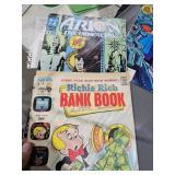 Comic books, packcard ads, Betty crocker