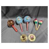 Souvenir maracas and hand cymbals