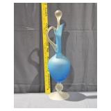 EMPOLI Frosted Decanter Vintage Modern Blue with
