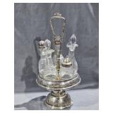 Victorian Silver-Plate Cruet Condiment Carousel