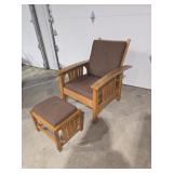 Wooden Morris Chair with Foot Stool