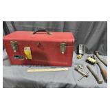 Metal red tool box