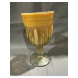 Fenton Cactus Pattern Aqua Opalescent Goblet