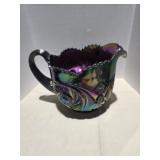 Fenton Plum Carnival Aztec Squat Pitcher