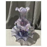 Fenton Violet Satin 4-Horn Epergne