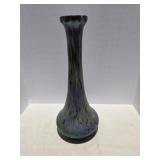 Art Nouveau Iridescent Luster Blue Trumpet Vase