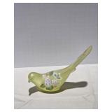 Fenton Topaz Vaseline Glass Bird Uranium Hand