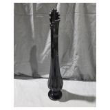 Fenton Black Amethyst Thumprint Pedestal Swung
