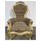 Antique French Victorian Tufted Wingback Armchair