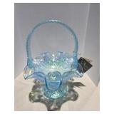 Fenton Blue Topaz Pedestal Basket