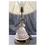 Porcelain Girl Brass Fixture Table Lamp 31'