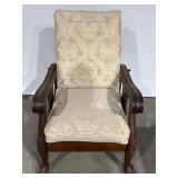 Antique Mahogany Craved Morris Reclining Chair