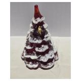 Fenton Ruby Red Cadmium Christmas Tree with Gold
