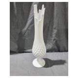 Fenton White Milk Glass Hobnail Swung Pedestal