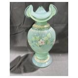 Fenton Willow Green Wave Crest Vase Hand Painted