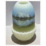 Fenton 'Mountain Reflections' Custard Fairy Lamp