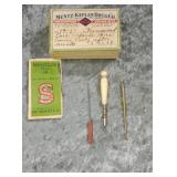Bone handled sewing kit in men's prescription box