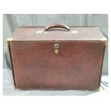 Antique Machinists tool case leather over wood