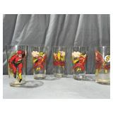 (3) Shazam Comic Glasses & (2) Flash Glasses