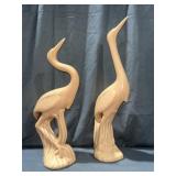 (2) Ceramic Made Cranes