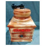McCoy coffee grinder cookie jar 6x6 x 10 .5 in