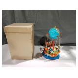 Tin litho mechanical carnival ride toy very nice