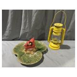 Cardinal Divided dish & Yellow lamp