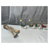 (4) Railroad Spikes & (4) strain glasses