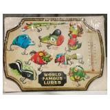 World famous lures sign in thermometer 14 x 10. 5