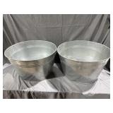 (2) Galvanized Tubs w/ Handles