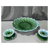 Royal Harger Variegated Hlazed Ruffled Ceramic