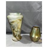 Art Nouveaa Iridscent Marble Glass vase &