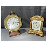 Waterbury Brass Carriage Clock & Octagon Bronze