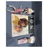 (3) Ceramic Vintage Dolls & Look Magazine 1964