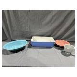 Hall casserole Dish, Two Bowls & a Mug